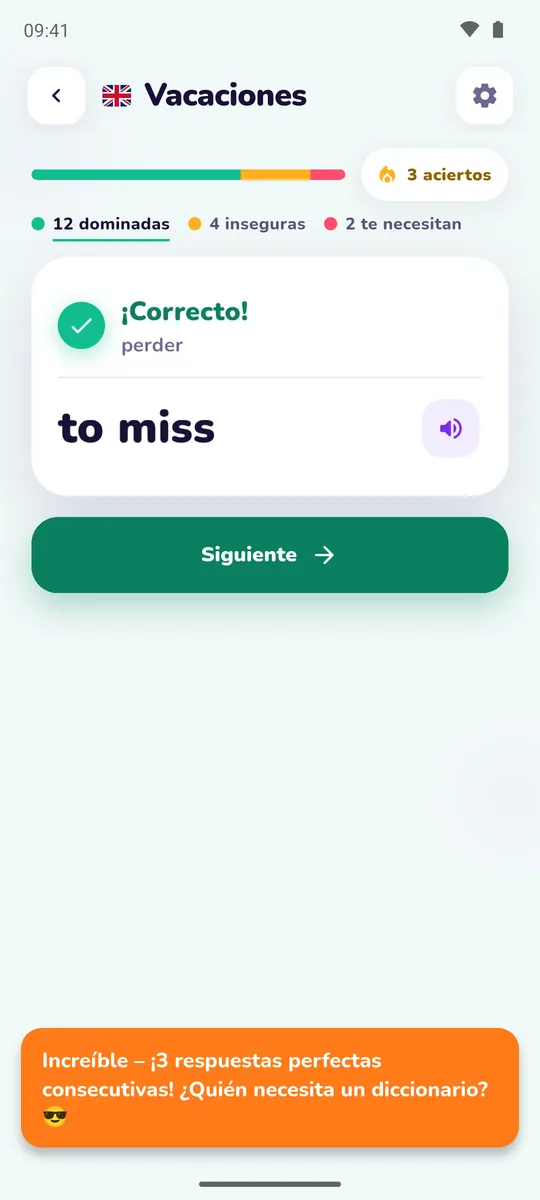 Traducción escrita correctamente